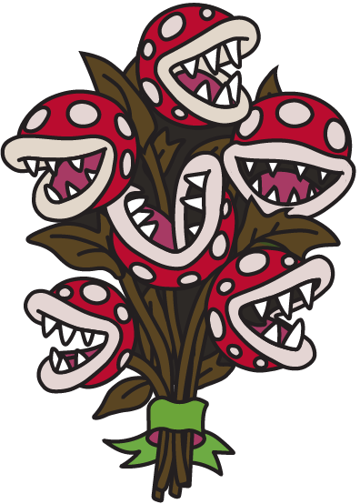 Bouquet of Piranha Plants pin artwork